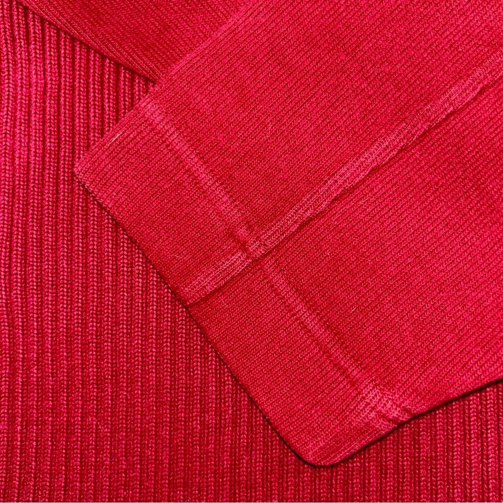 BC Clothing Original Men’s Quarter Zip Sweater Size Large Red Ribbed Pullover - Picture 4 of 6